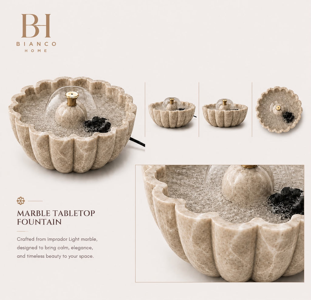 Rosso Levanto Marble Tabletop Fountain