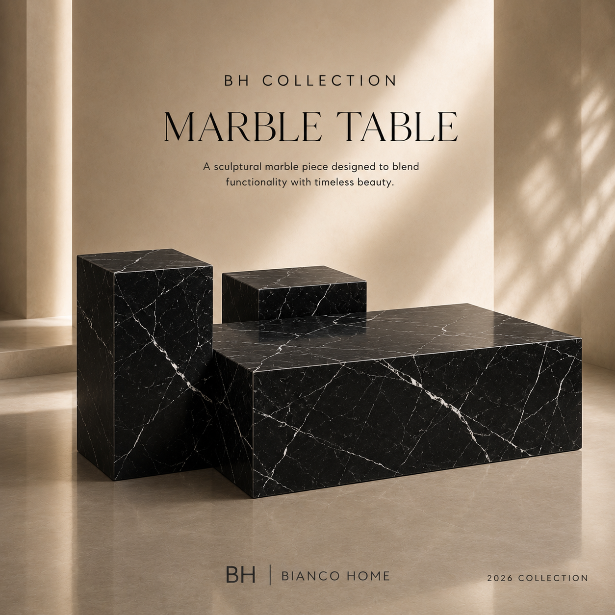 Set of 3 Marble Tables