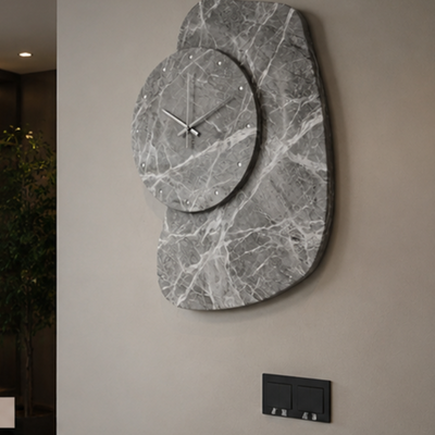 Eclipse Sculptural Marble Wall Clock
