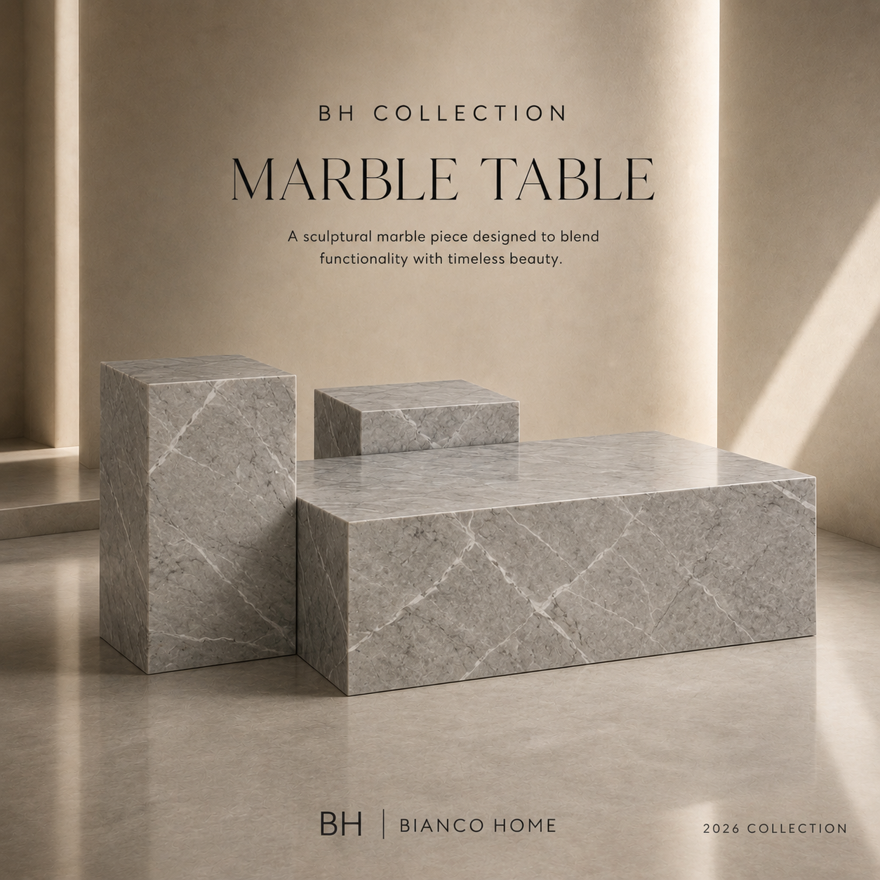 Set of 3 Marble Tables