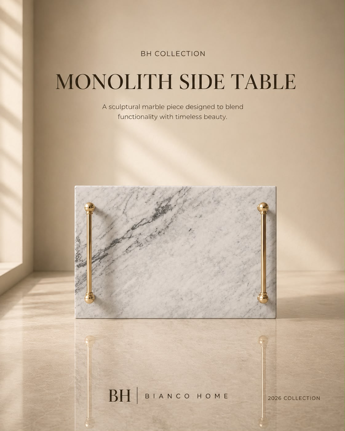 The Monolith Carrara Marble Serving Tray