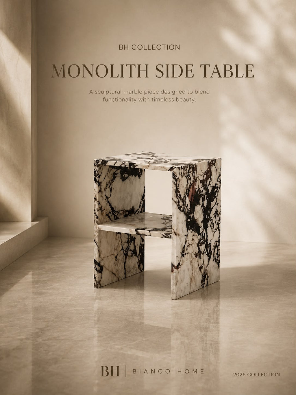 Monolith Luxury Marble Side Table