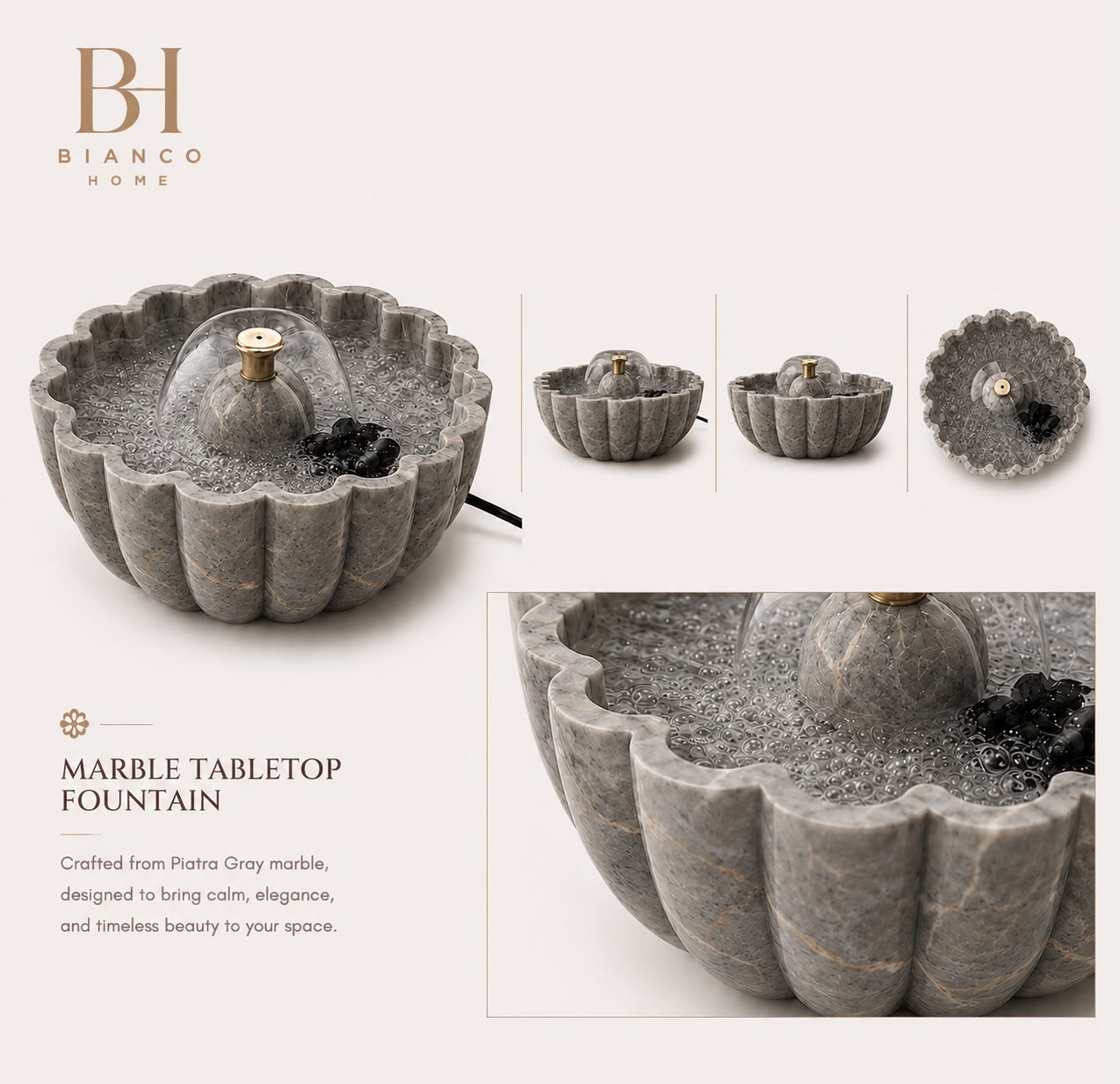 Rosso Levanto Marble Tabletop Fountain