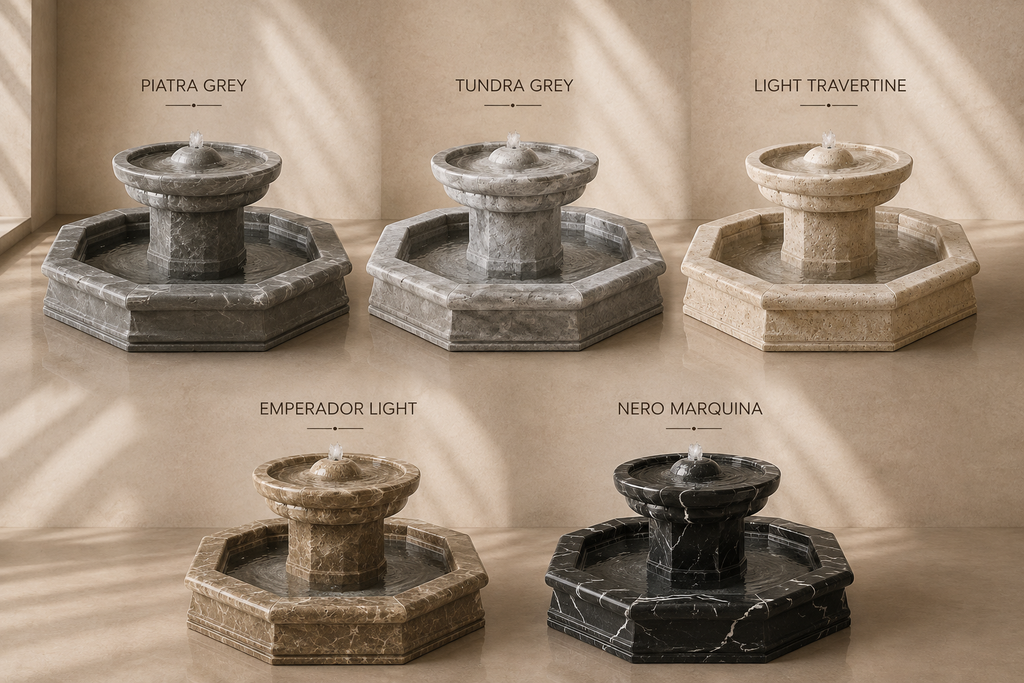 The Monolith Octagonal Marble Fountain
