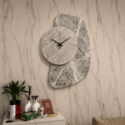 Eclipse Sculptural Marble Wall Clock