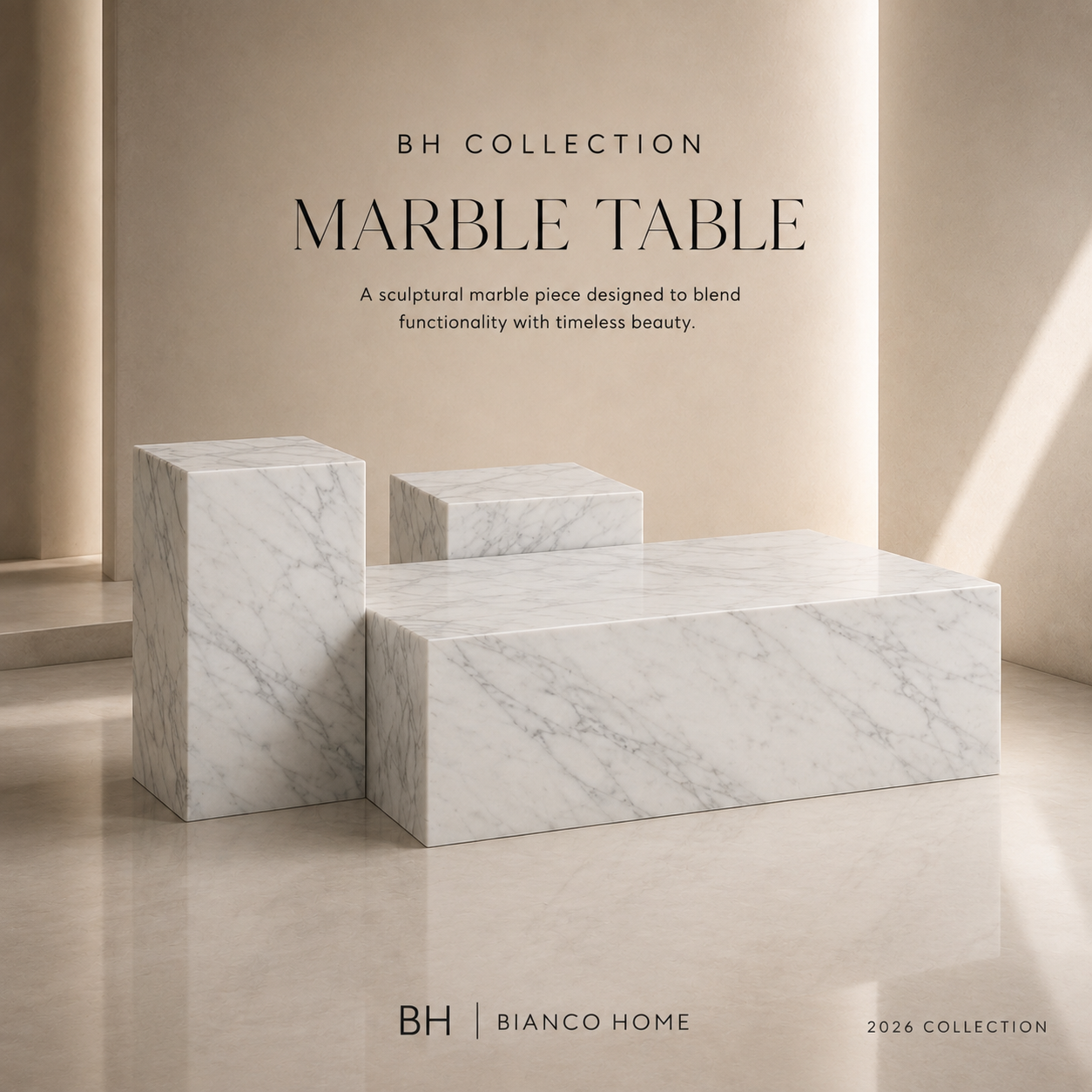 Set of 3 Marble Tables