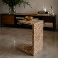 Carrara C-Shaped Marble Side Table