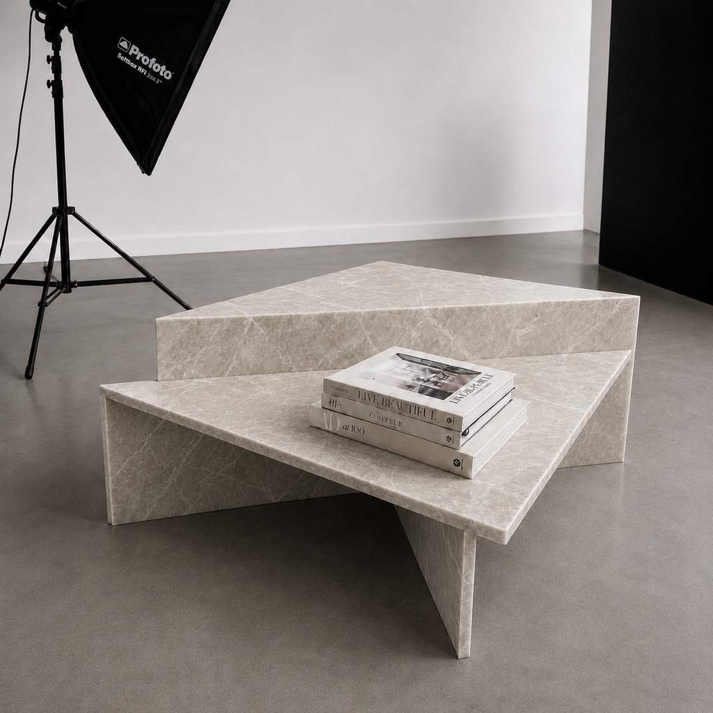 Prism Sculptural Marble Coffee Table