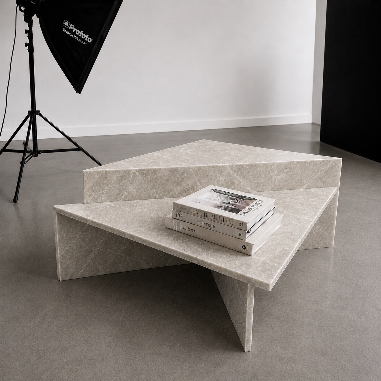 Prism Sculptural Marble Coffee Table
