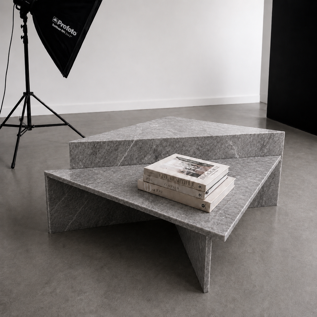 Prism Sculptural Marble Coffee Table
