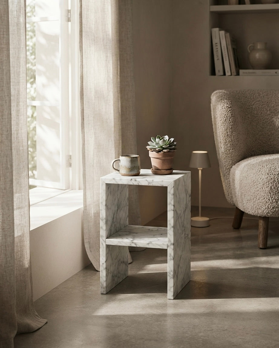 Monolith Luxury Marble Side Table