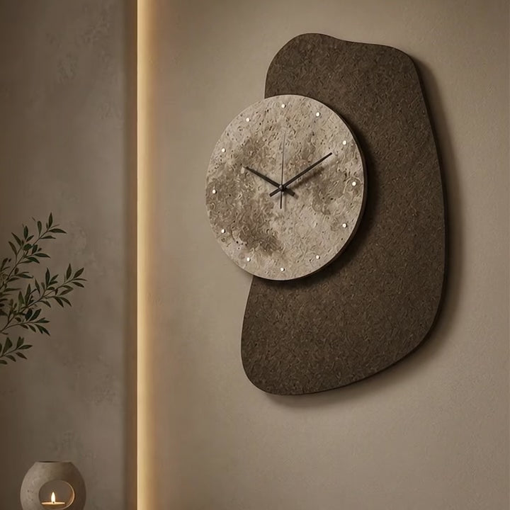 Eclipse Sculptural Marble Wall Clock